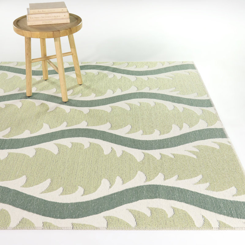 Tapis sarcelle / lime moderne Asencio, 5'3" x 7'