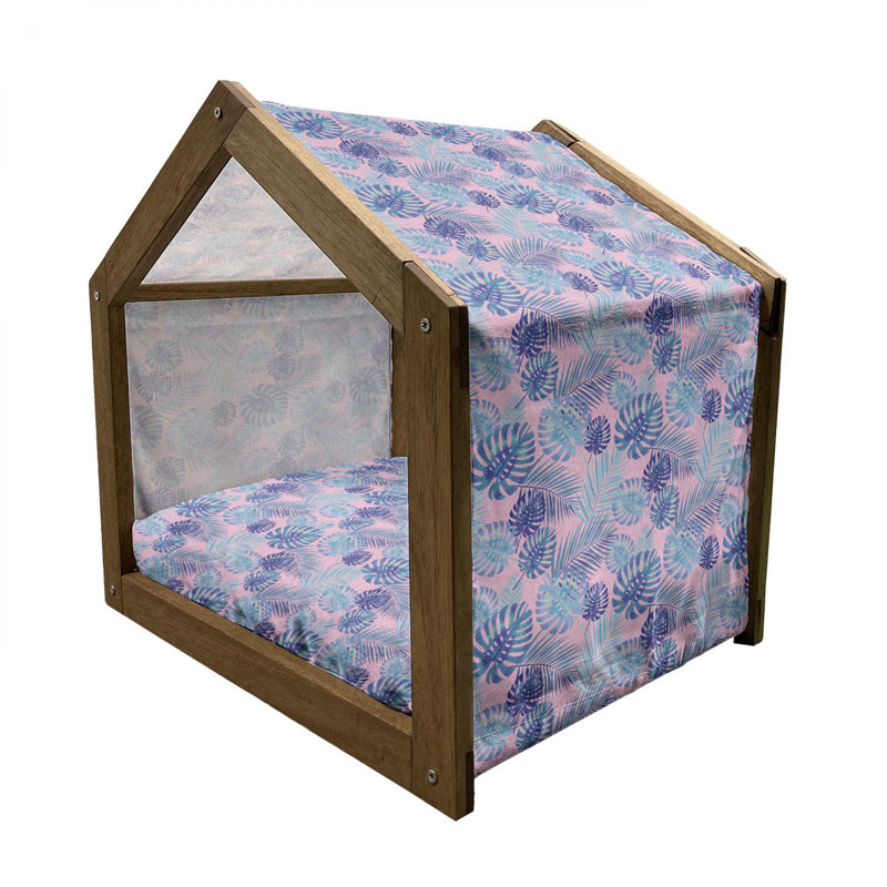 Niche pour chien en bois bleu, H 25,59 po x l 29,53 po x P 21,65 po