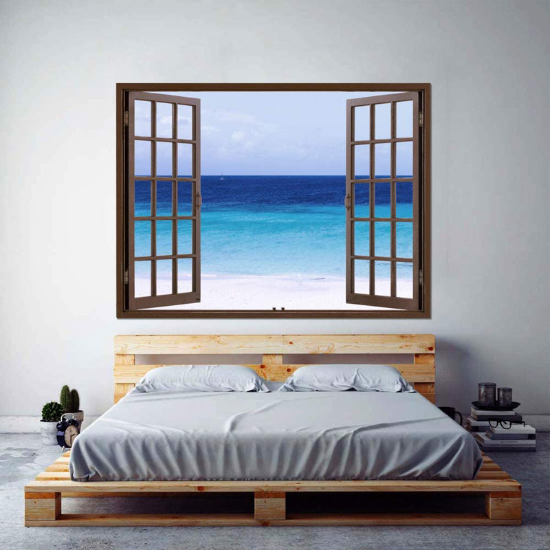 Window Brown Scenery Peel & Stick Border, 36" W x 48" L
