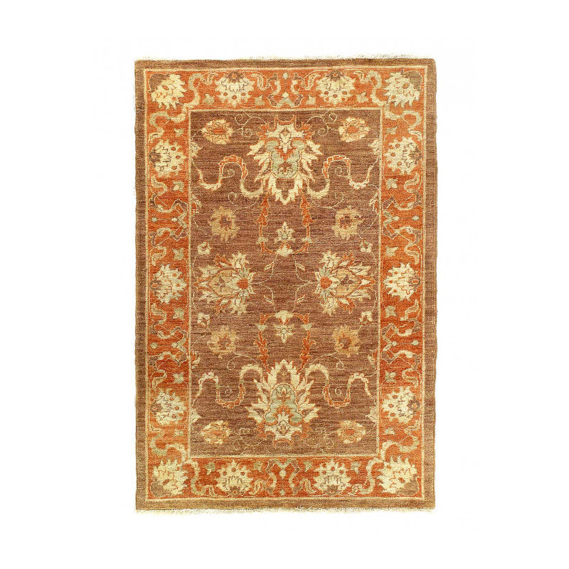 Tapis brun en laine d'agneau unique 3 pi 3 po x 4 pi 11 po Giddings