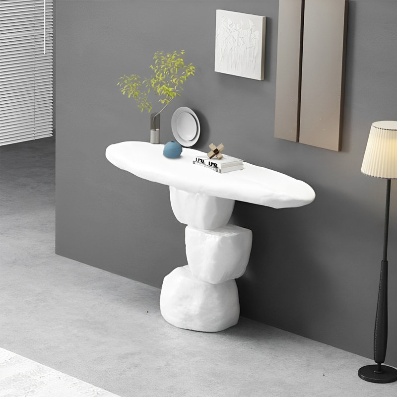 Console Modern Minimalist Art Design, Blanc, H 35,43 po x l 47,24 po x P 15,75 po