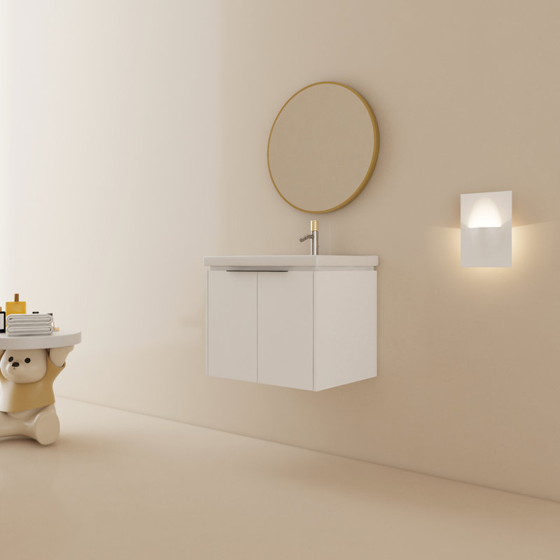Meuble-lavabo de salle de bain mural de 24 po de style contemporain avec rangement spacieux pour 24 po