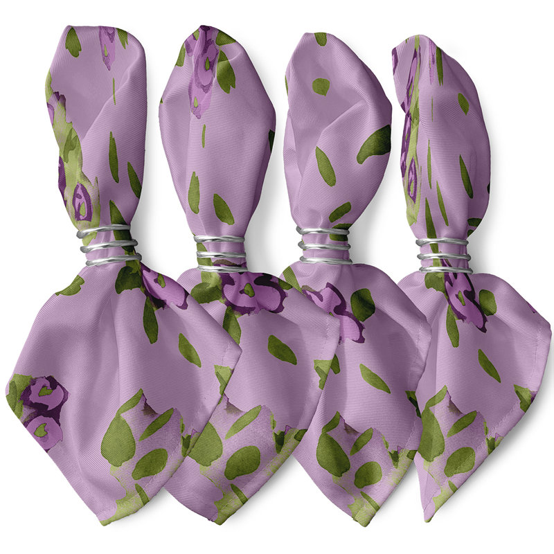 Lonston Water Color Flowers Napkins, Purple