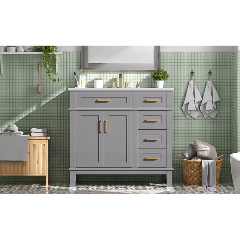  Modern Bathroom Vanity with Ceramic Sink