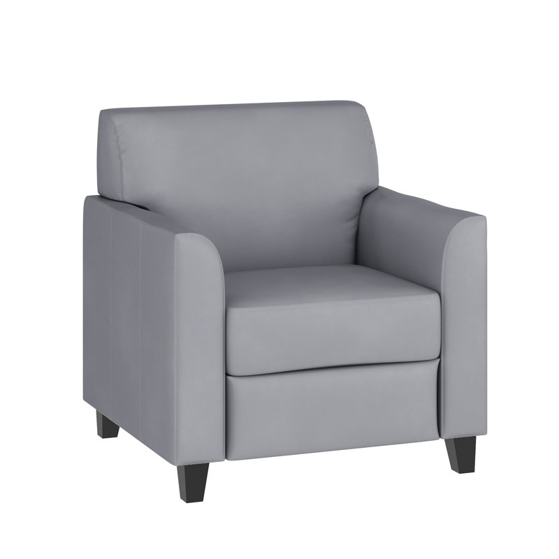 Chaise Adrey LeatherSoft avec structure aux coutures épurées, Gris, Noir