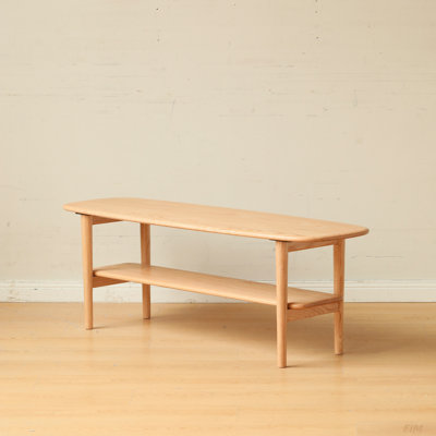 Center Table Low Table 100% Solid Wood Top Plate Desk Coffee Table, Study Desk Work From Home Easy To Assemble Natural Wood With Storage Shelf Natural Writing Desk