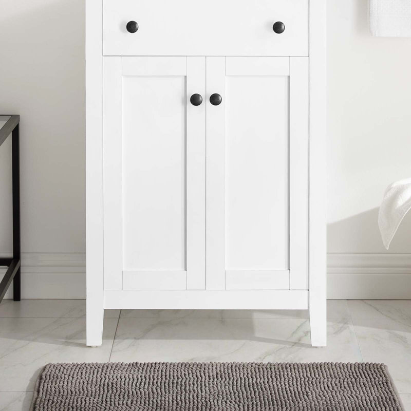 Nantucket White Wood and MDF Single Bathroom Vanity Cabinet