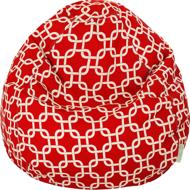 fauteuil sac de pois Banas, Polyester rouge, H 23 po x l 35 po x p 35 po