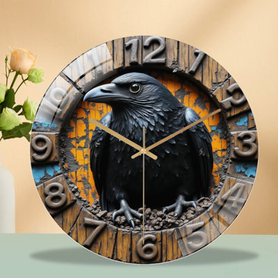 Horloge murale 12 po Black Raven