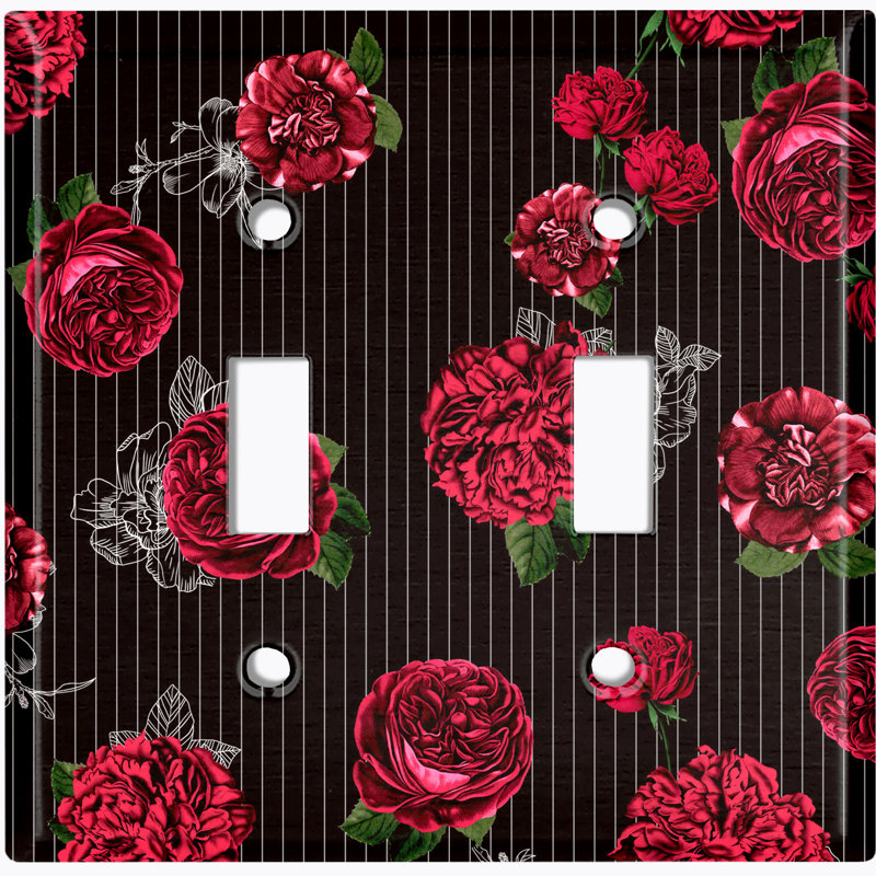 Patterned 2 - Gang Toggle Light Switch Standard Wall Plate