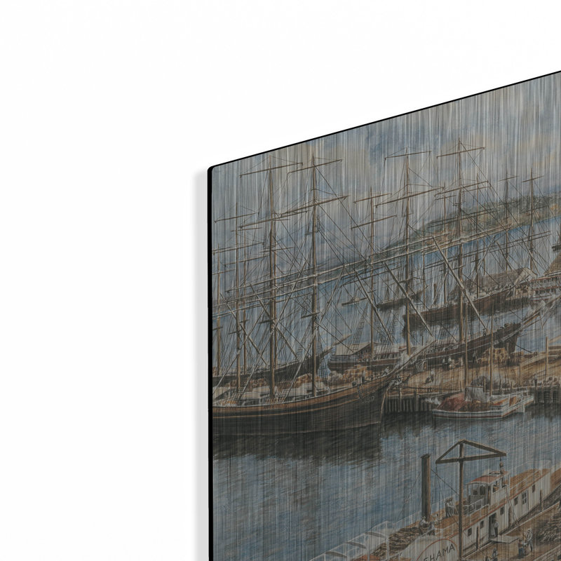 «Breakwater Bay» «The Valleyjo St. Wharf» par Stanton Manolakas, art mural en métal, H 16 po x l 24 po