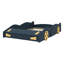 Lit plateforme de voiture de course en bois massif avec garde-corps, espace de rangement et roues-684902931-684902934