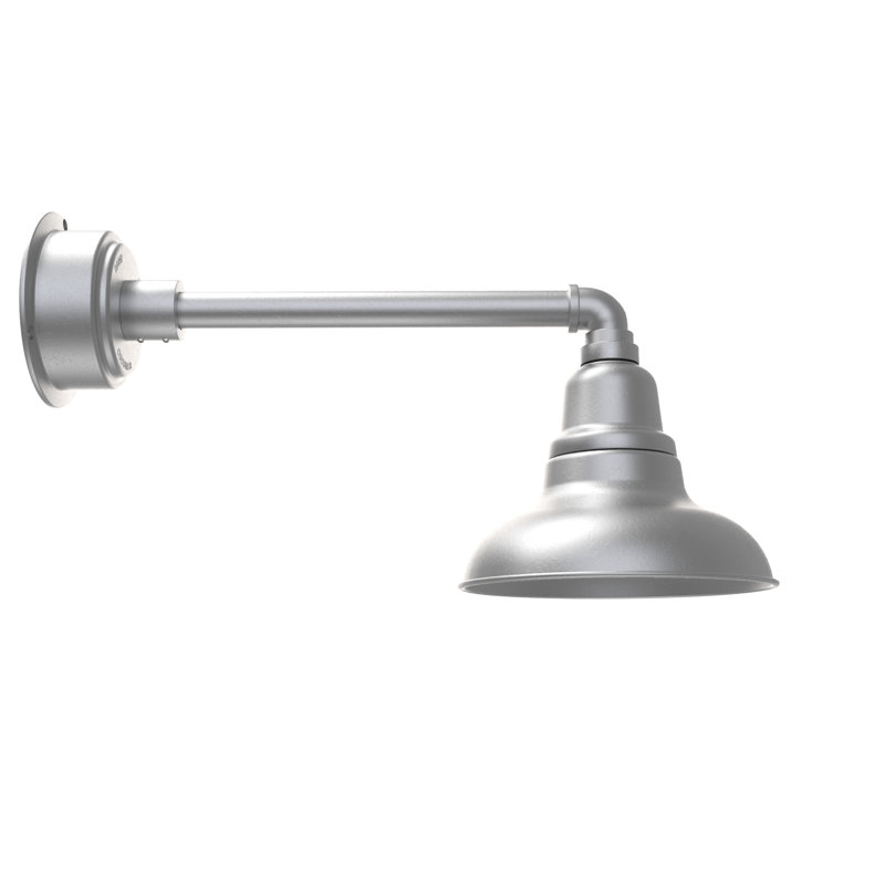 Luminaire de grange d’extérieur à del Idella, Argent galvanisé, H 9 po x l 8 po x P 25 po