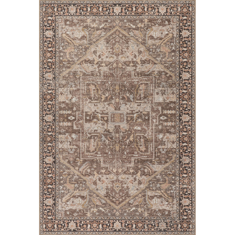 Tapis lavable en machine Phoebe Medallion, Rectangle 4' x 6'