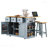 53Inch Large Kitchen Island With 2 Bar Stools,Power Outlet,Door Internal Storage Rack,Kitchen Storage Cart On 5 Wheels With Drop Leaf,5 Open Side Racks,3 Drawers (Three Packages)-29168058