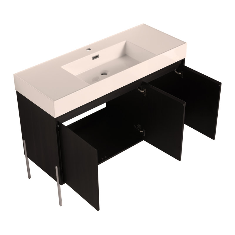 Meuble-lavabo autoportant 48 po avec lavabo en résine
