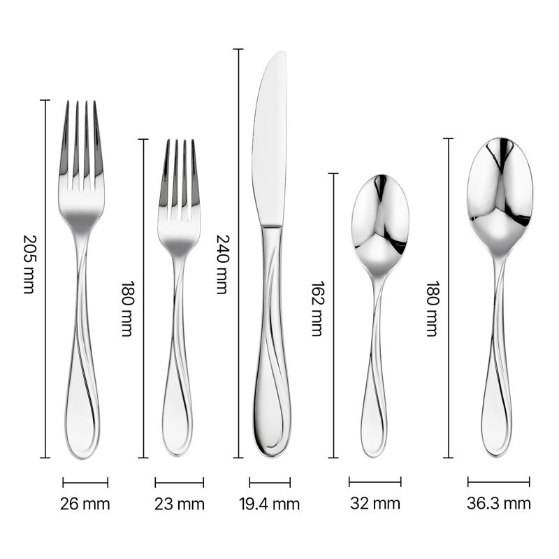 65-Piece Silverware Set Stainless Steel Cutlery Flatware Utensil Kitchen for 12