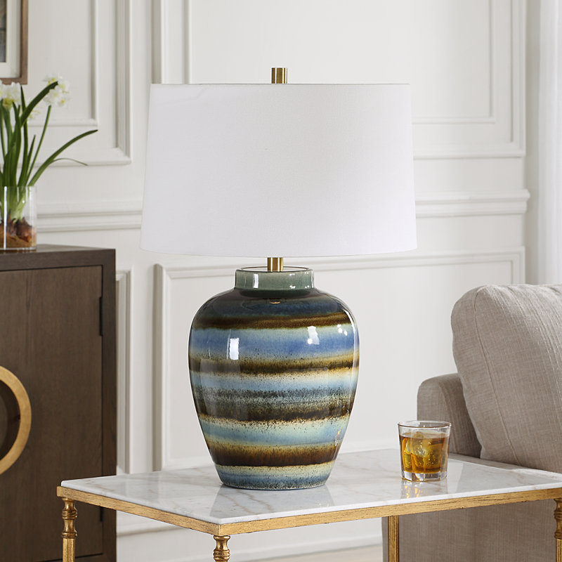 Sanger Blue Brown Table Lamp