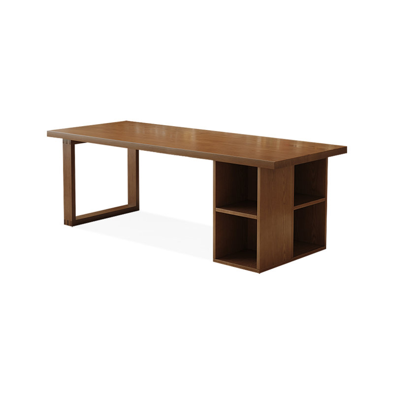 Bureau rectangulaire en bois massif noyer clair, H 29,53 po x l 70,87 po x P 31,5 po