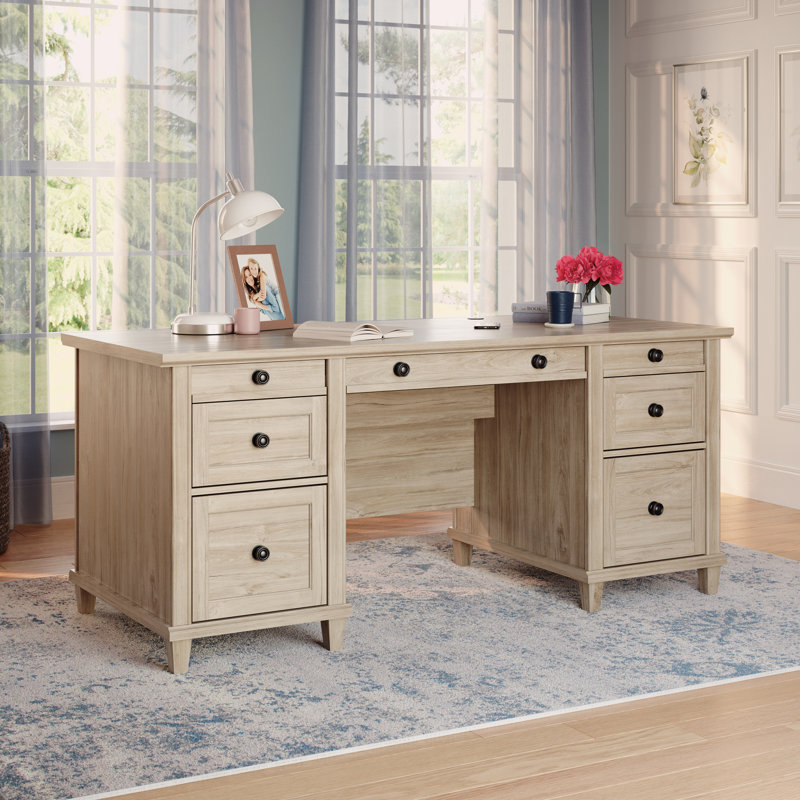 Credenza Desk, Chalk Oak