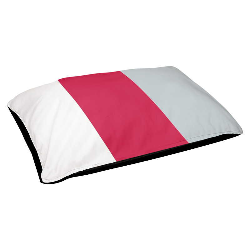 Coussin Golden State, Grand (l 40 po x P 30 po x H 14 po), Blanc / rouge / argent