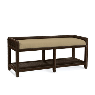 Glinda Wicker Shelves Storage Bench by Birch Lane