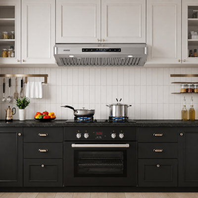 Brano 36 in. Under Cabinet Range Hood 900 CFM, Ducted Kitchen Hood with Remote & Gesture Control, 3-Way Vent Stainless Steel Vent Hood, 65 dB Quiet Operation