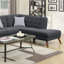 Ensemble de canapé modulaire 2 pièces avec 2 coussins décoratifs en frêne noir et canapé