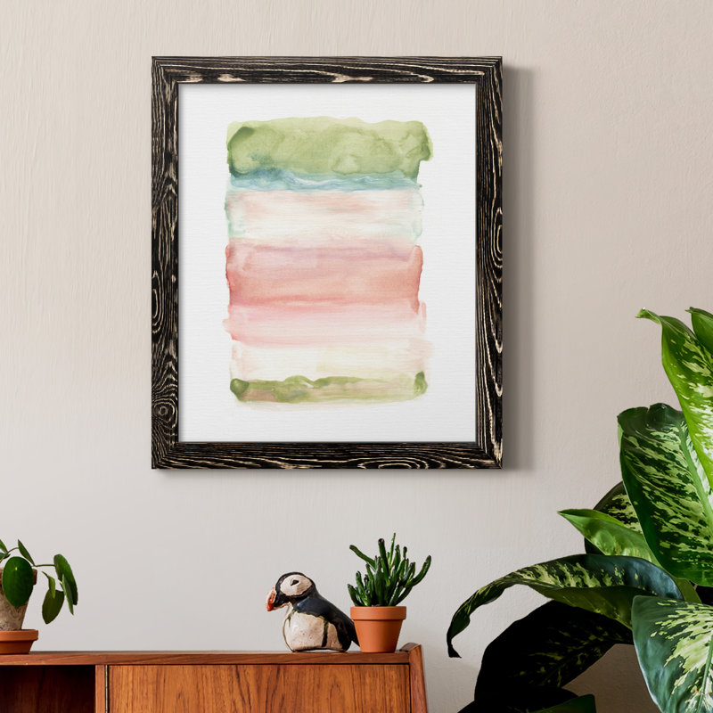 Skye III - Peinture sur toile encadrée, Cadre noir, H 24 po x l 18 po x P 1,5 po