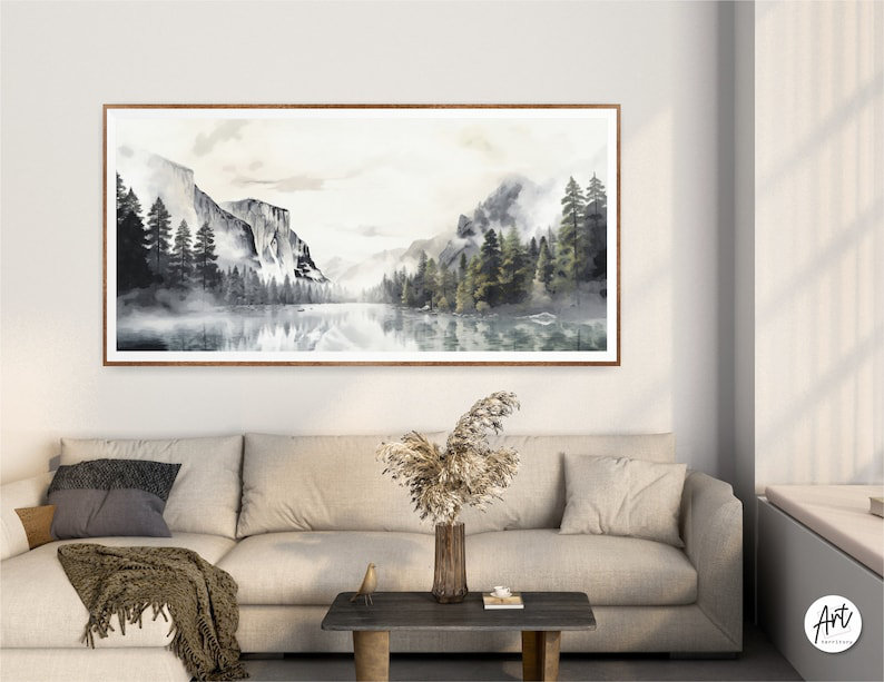 Affiche ou toile horizontale Yosemite, décor de ferme, Toile tendue, H 16 po x l 32 po x P 1,5 po