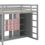 Lit mezzanine simple en bois avec garde-robe, tablettes et armoire-1956952956