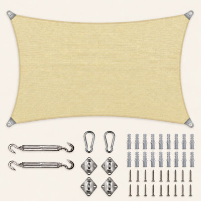 Voile d'ombrage rectangulaire renforcé