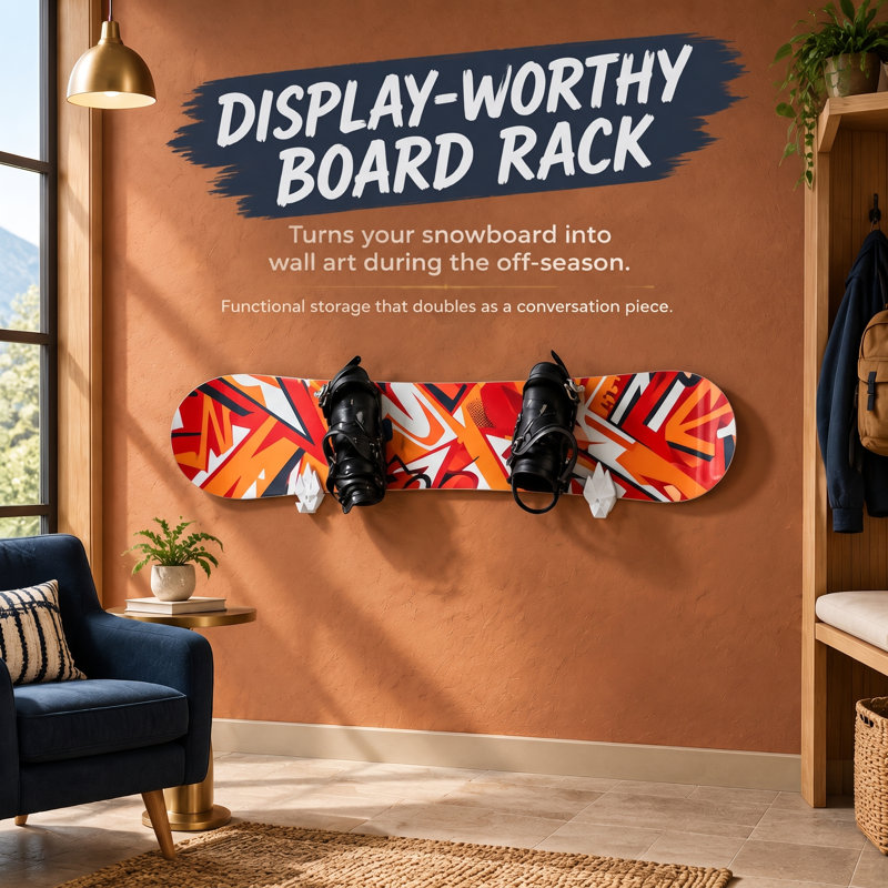Plastic Mounted Adjustable Multi-Use Ski/Snowboard Rack
