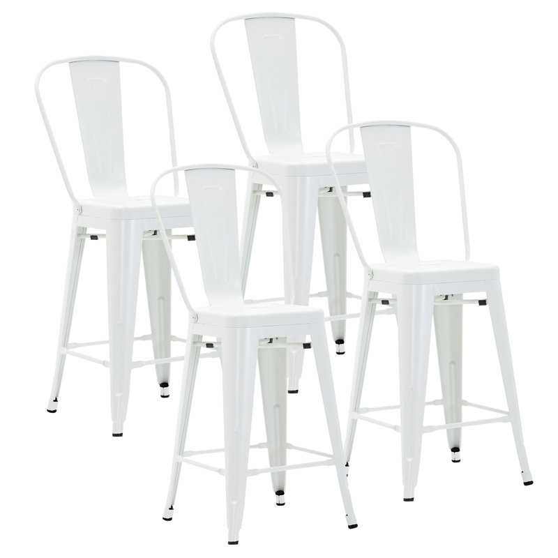 Tabouret de bar Wyatt, Blanc