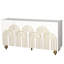Buffet moderne cannelé 4 portes avec rangement, tablettes réglables, peint en blanc, portes de rangement pour salle de lavage, finition, salle d'exposition de style, fabriqué en-893898959
