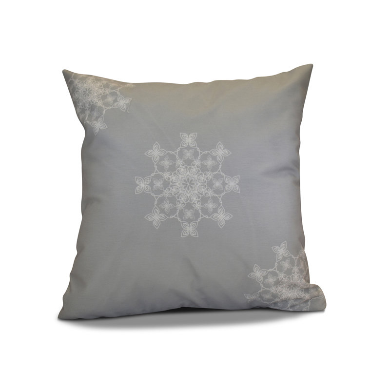 Holiday Wishes Reversible Throw Pillow, 16" H x 16" W, Gray