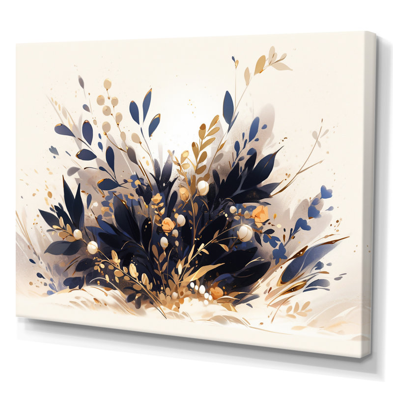 «Blue Gold Herbs Garden I» sur toile, H 24 po x l 32 po x P 1 po, Toile tendue