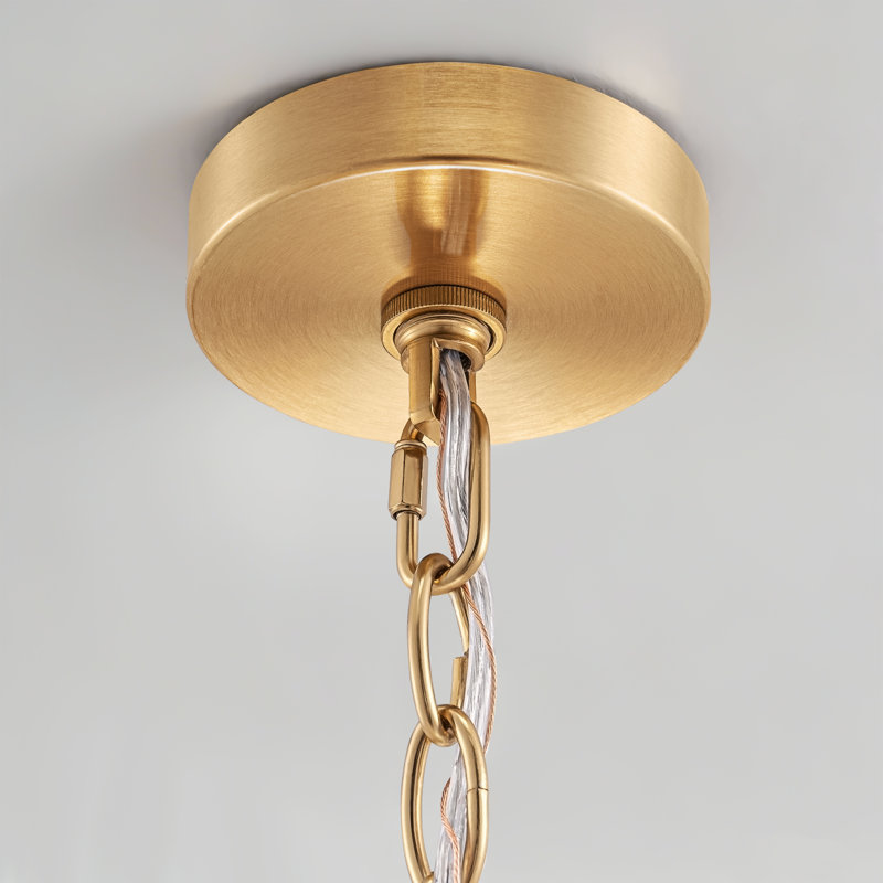 24" 9-lights Luxury Chandelier With Hammered Glass