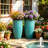 Chic Tall Round Planter, 23.5" Honeycomb-Textured Large Flower Pots for Outdoor/Indoor Plants-1863888989
