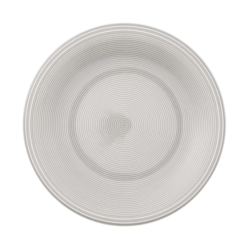 Color Loop Porcelain China Dinnerware Set 12 Piece - Service for 4, Gray