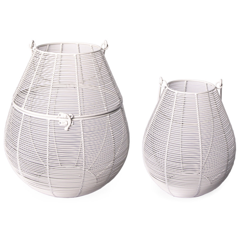 Metal Floor Lantern, White