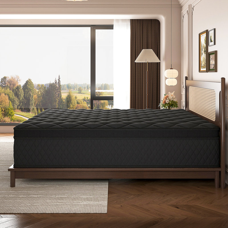 Matelas hybride mi-ferme 12 po avec mousse viscoélastique imprégnée de gel et ressorts ensachés, matelas dans une boîte, 12"