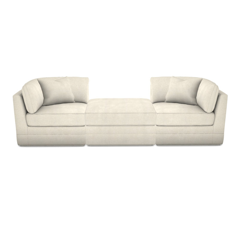 3-Piece Boyden Curved Corner Sectional, Wrenn, Tuck Linen Polyester Blend