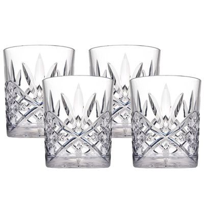 Dublin Acrylic Double Old Fashion Glassware Set Of 4