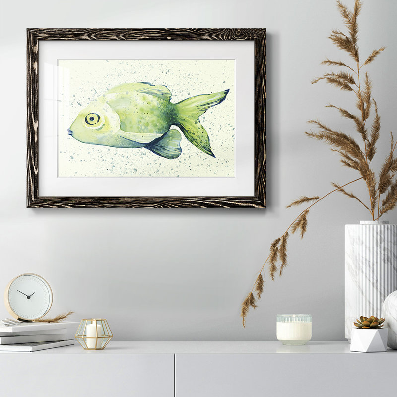 " Speckled Freshwater Fish I ", Black, 22" H x 32" W x 1.5" D