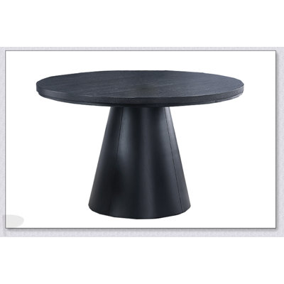 Table de salle à manger ronde 1Pc avec base unique en forme de cône, design moderne pour des espaces compacts et une utilisation quotidienne