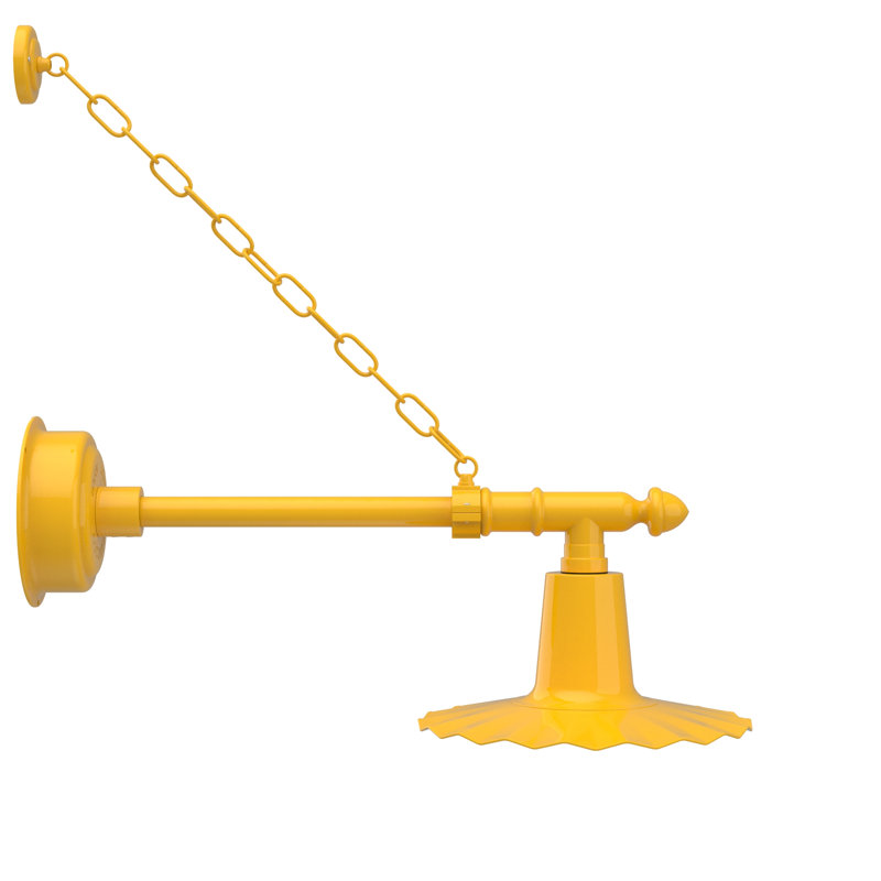 Luminaire de grange d’extérieur à del Iris, H 7,5 po x l 12 po x P 12 po, Jaune