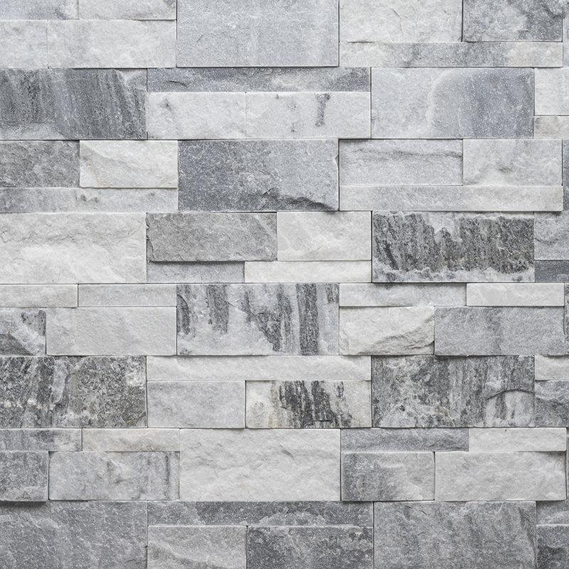 Stonecrest 9 in. x 24 in. Split Face Natural Stone Ledger Panel Wall Tile, Glacier Gris