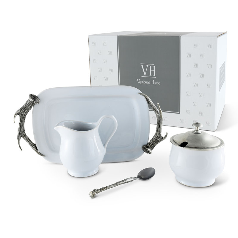 Lodge Stoneware Sugar And Creamer Set