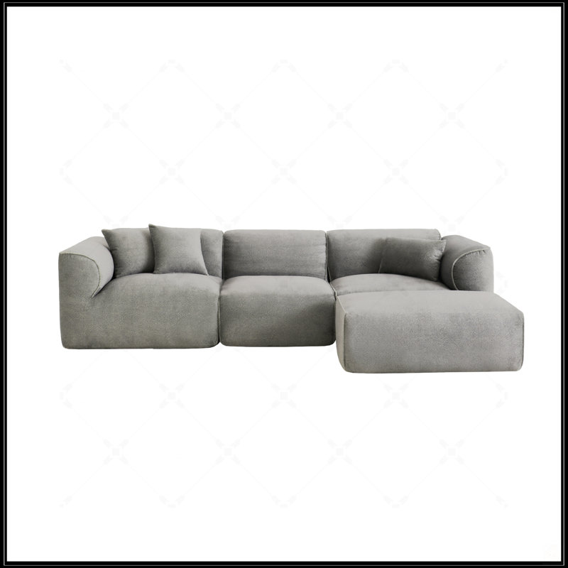 Ce canapé de luxe en velours à double aiguille, avec coussins en éponge pure et repose-pieds amovible, comprend 3 coussins décoratifs